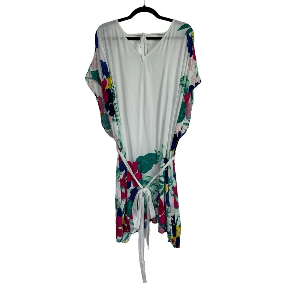 Swim by Cacique Coverup Floral Lightweight Pullover Tie Waist